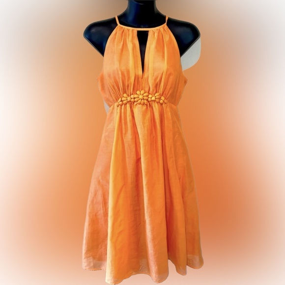 Silk Orange Dress Esley - Picture 4 of 15